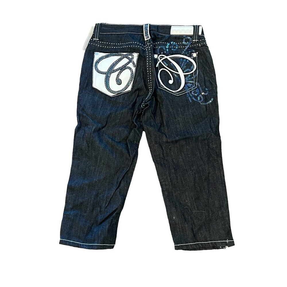 Coogi Vintage Womens SZ 7/8 Black‎ Sequin Leather Patch Low Rise Capril